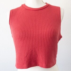 Reformation Jeans Sleeveless Ribbed Red Top Large
